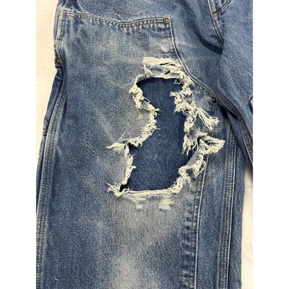 Carhartt Mens Double Knee  Workwear Blue Denim Jeans 36x34 Original Dungaree Fit - Picture 10 of 16